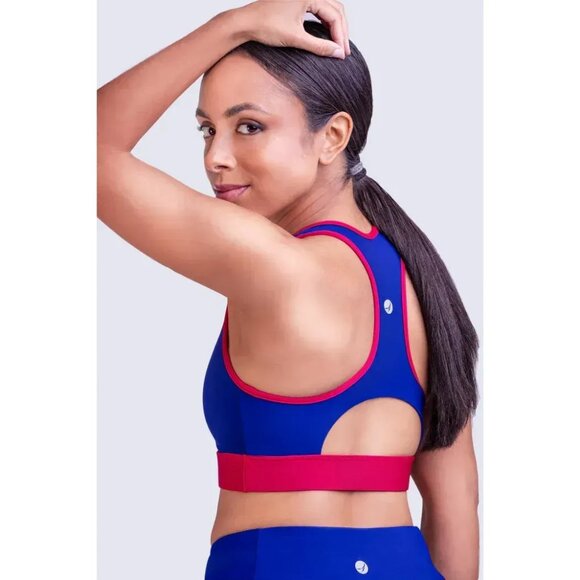 Endeavor Alexandra Bra XS Maritime/Red Cut & Sewn In USA Italian Nylon Fabric Hi - Picture 1 of 2